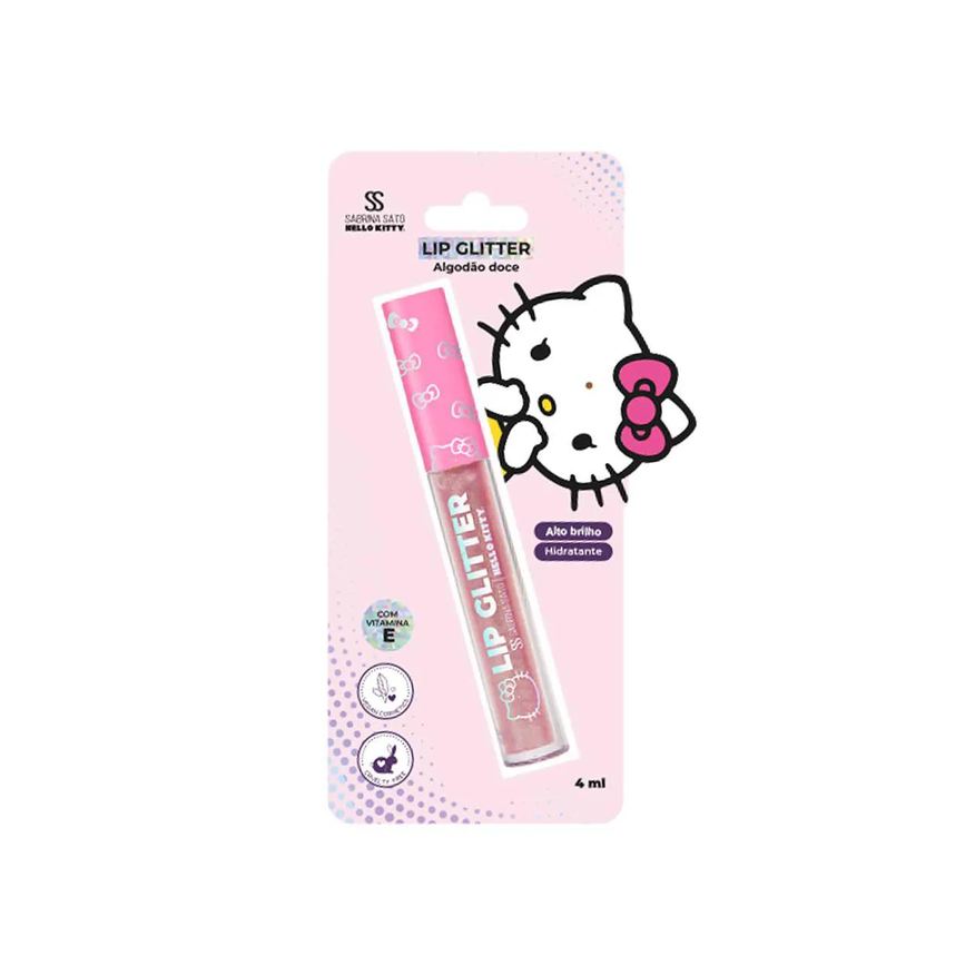 Glitter Lip Sabrina Sato Hello Kitty - Algodão Doce 4ml
