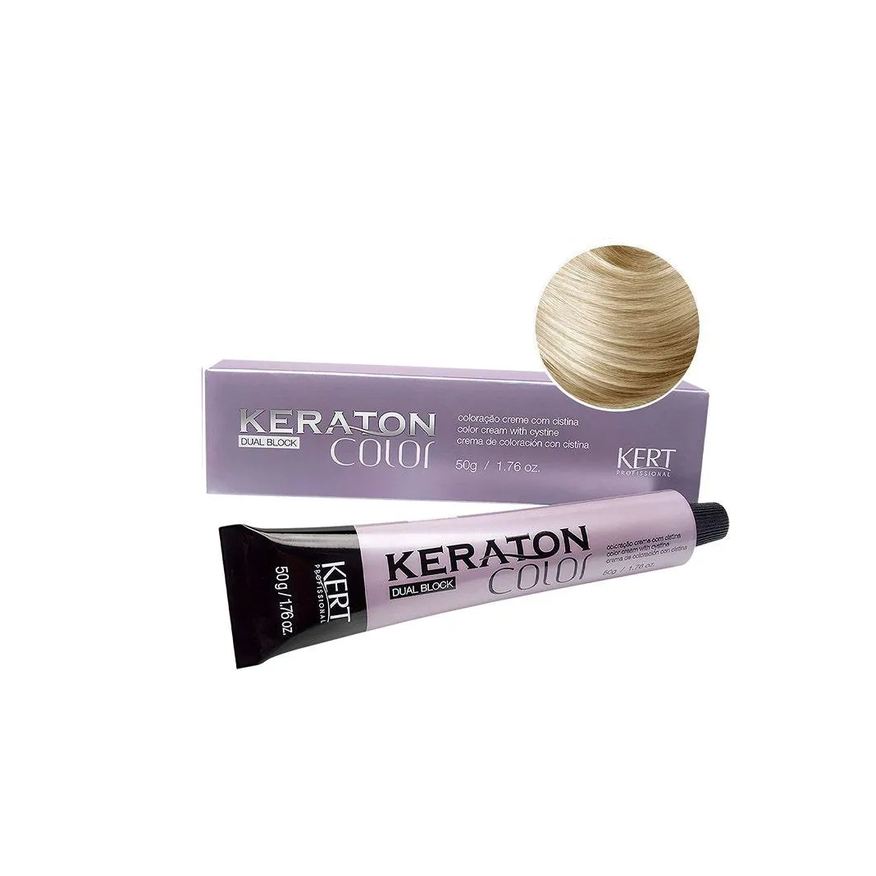 Keraton Tintura Color Dual Block 9.1 Louro Médio Claro Cinza