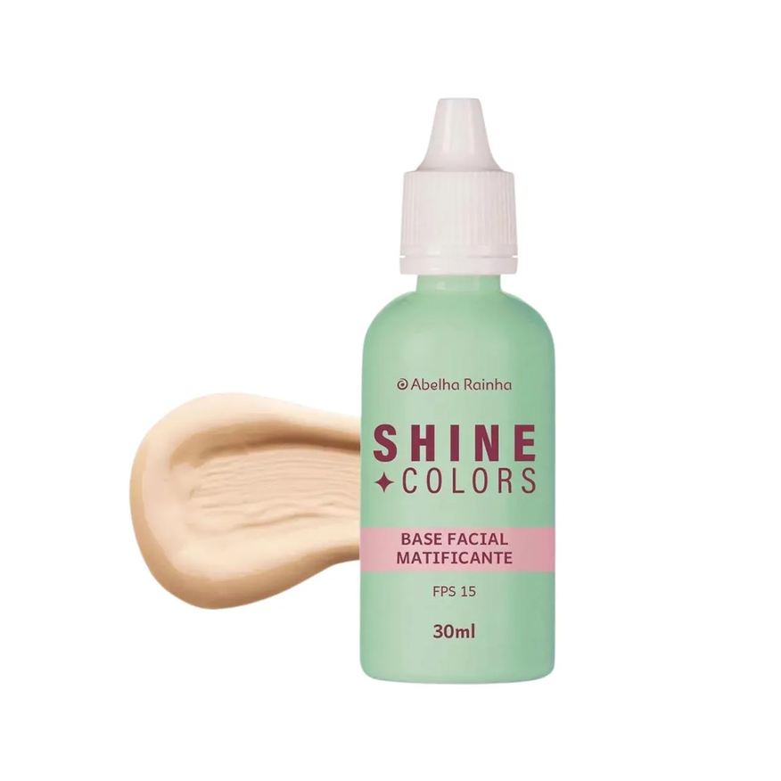 Abelha Rainha Base Líquida Matificante Fps 15 Porcelana Shine Colors 30ml