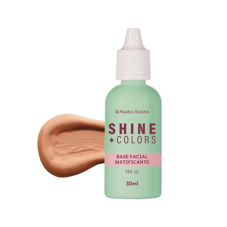 Abelha Rainha Base Líquida Matificante Fps 15 Caramelo Shine Colors 30ml