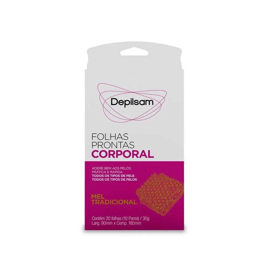 Prontas Folhas para Depilação Corporal Depilsam Mel 20fls