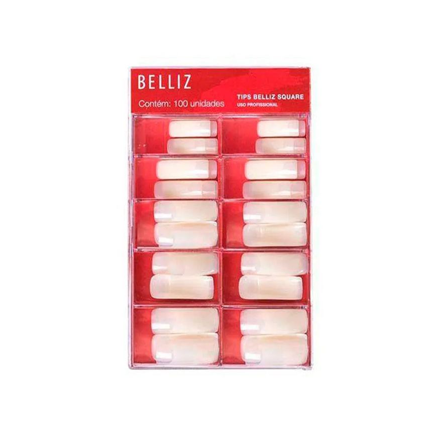 Big Universo Tips Belliz Fancy Square Natural com 100un