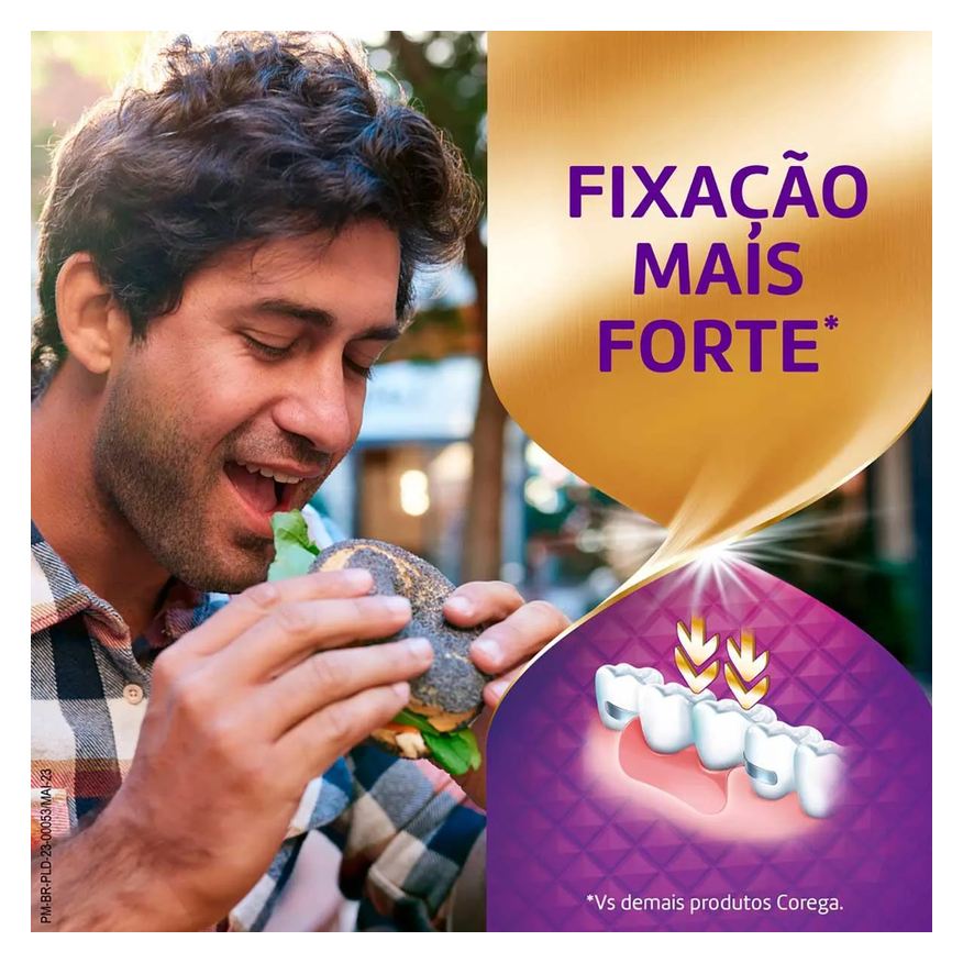 Fixador Creme de Dentadura Ultra Corega Max Fixação + Bloqueio Sem Sabor 70g