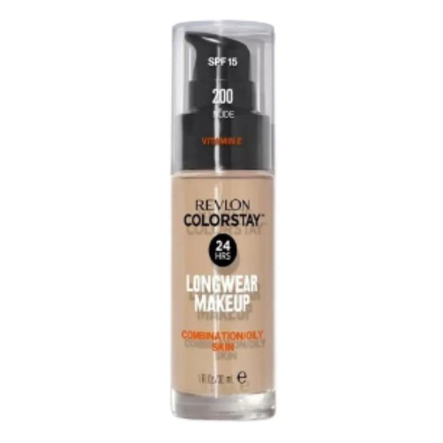 Revlon Base Líquida Colorstay Pump Pele Oleosa Nude Nº 200 30ml - Revlon´