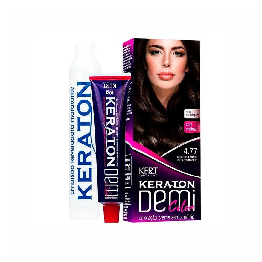 Keraton Tonalizante Demi Color 4.77 Castanho Médio Marrom Intenso
