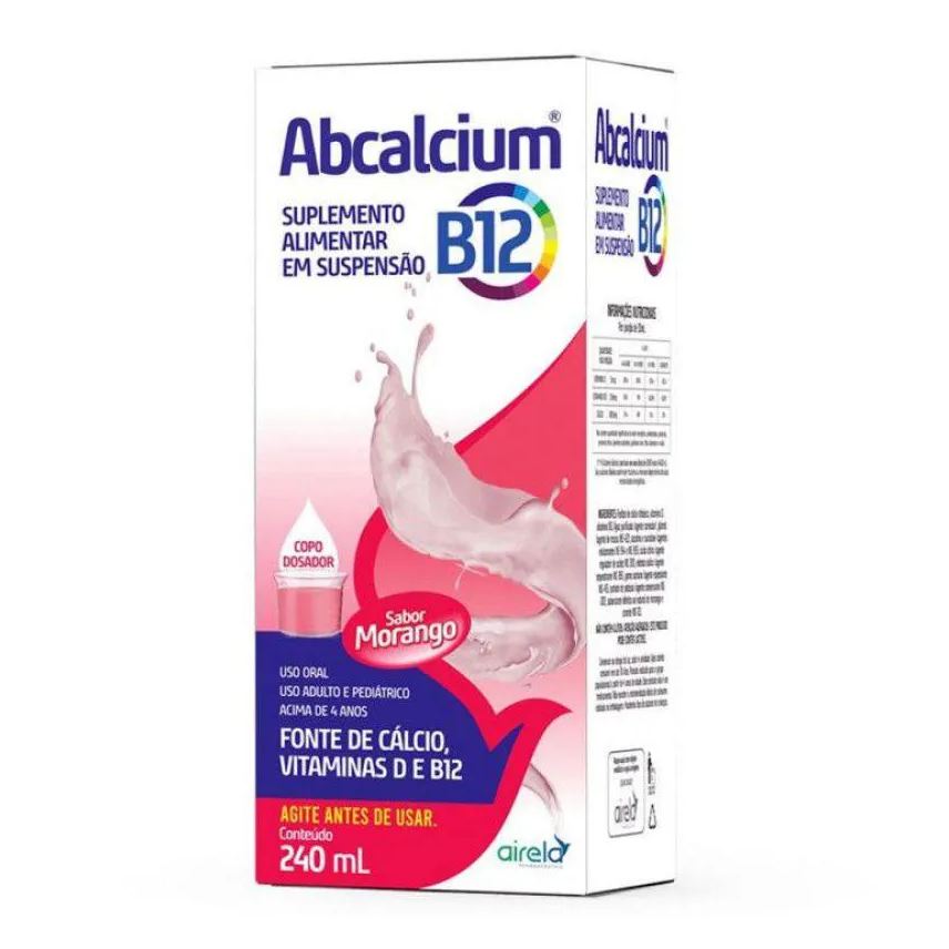 Airela Abcalcium B12 Cálcio Vitaminas D B12 240ml