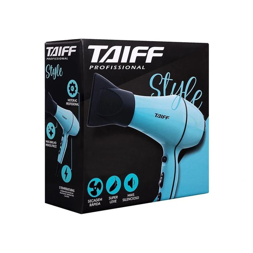 de Secador Cabelo Profissional Taiff Style Azul Tiffany 2000w 127v