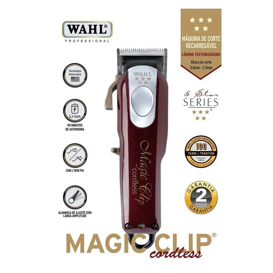de Maquina Cortar Cabelo Magic Clip Cordless Wahl