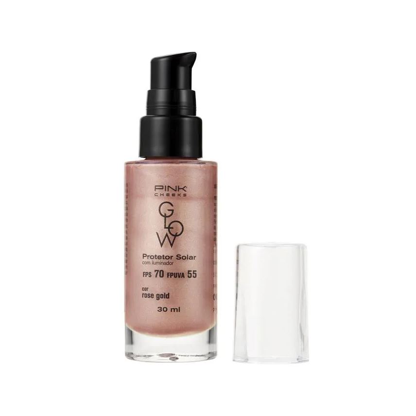 Pink Cheeks Protetor Solar, Primer e Iluminador Glow - Rose Gold Fps70 30ml