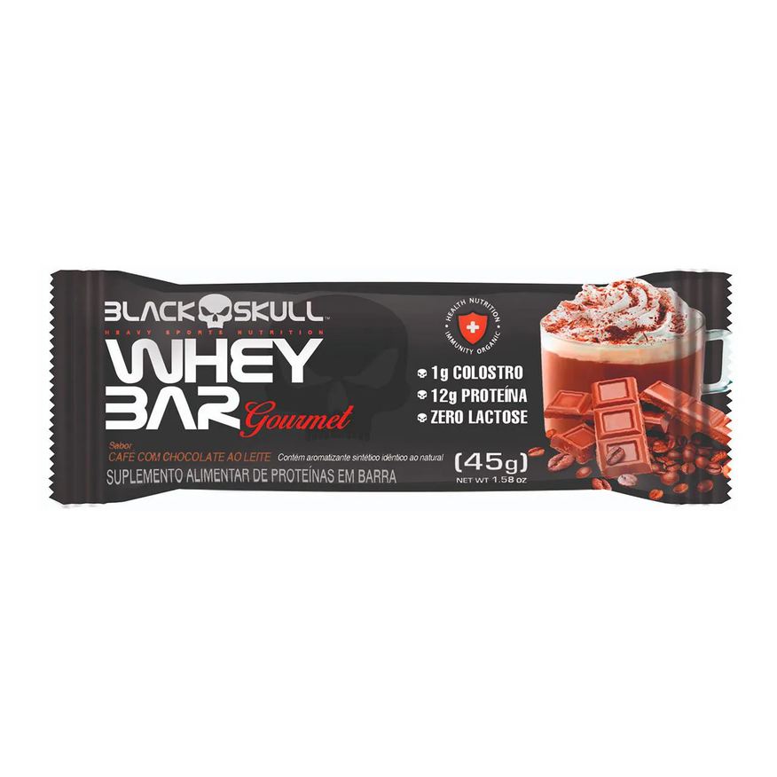 Black Skull Barra de Proteína Whey Bar Gourmet Café 45g