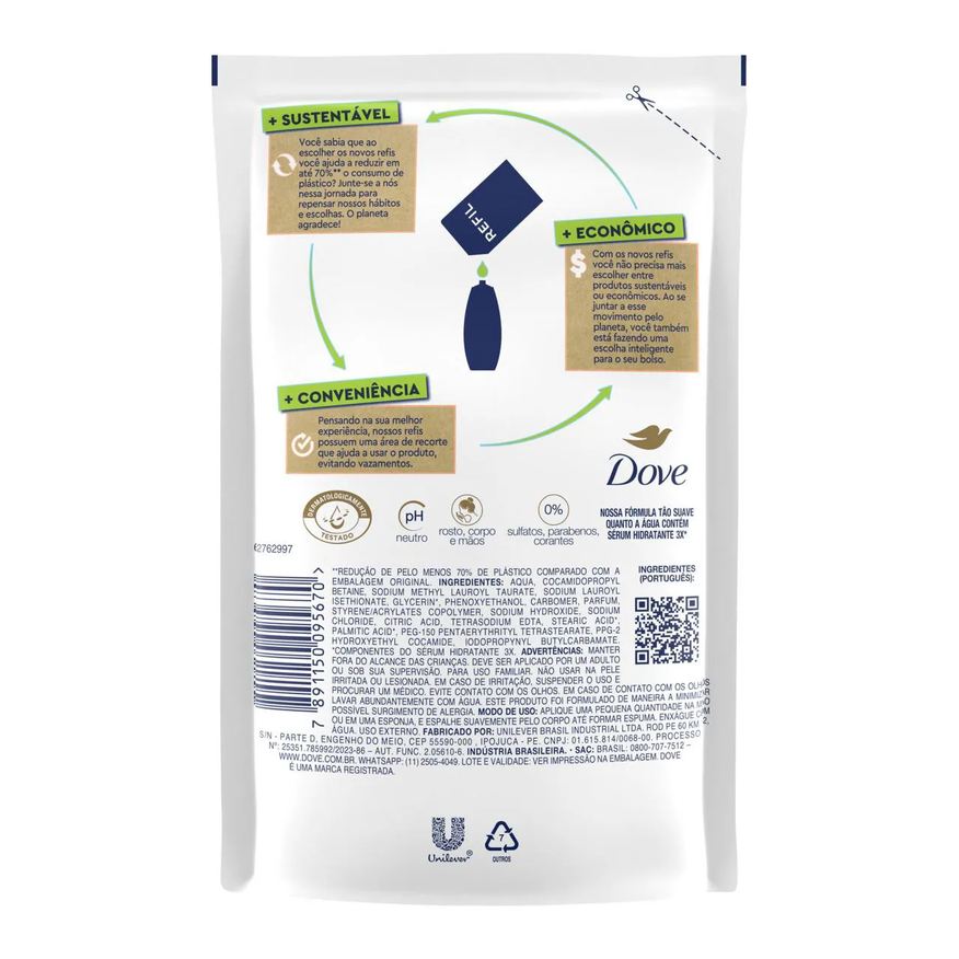 Dove Refil Sabonete Líquido Pele Sensível com Glicerina 200ml