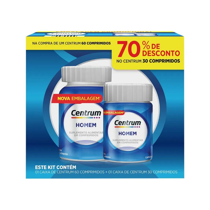 Centrum Kit Homem Vitaminas De A A Z 30+60 Comprimidos