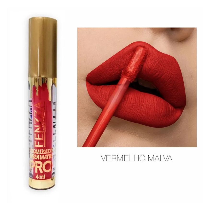 Fenzza - Batom Liquido Mega Matte Malva 4ml