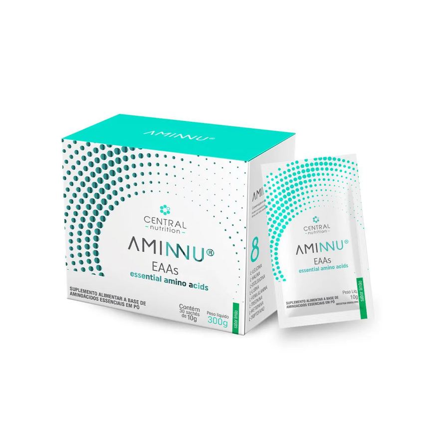 Central Nutrition Aminnu eaas Aminoácidos 30 Sachês 10g Limão