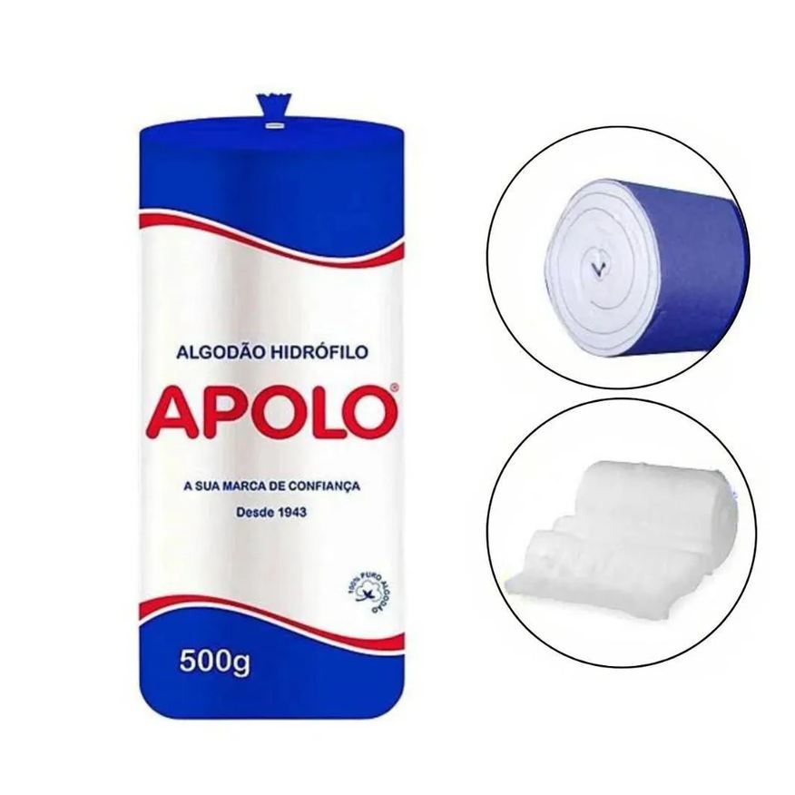 Hidrófilo Algodão Apolo em Rolo 500g