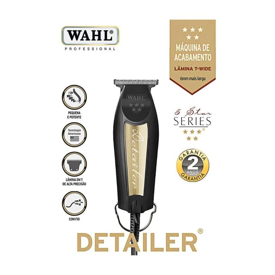 Maquina Wahl 5 Star Series Detailer Black & Gold Bivolt
