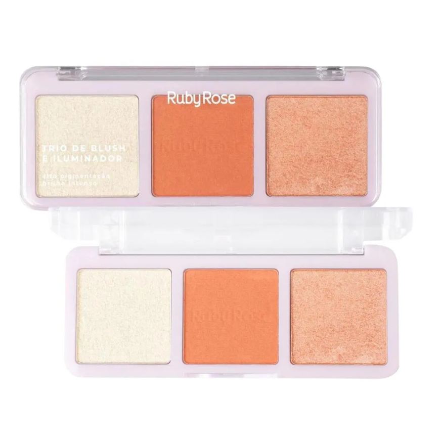 Ruby Rose Trio de Blush e Iluminador Hb-583-1 20,8g
