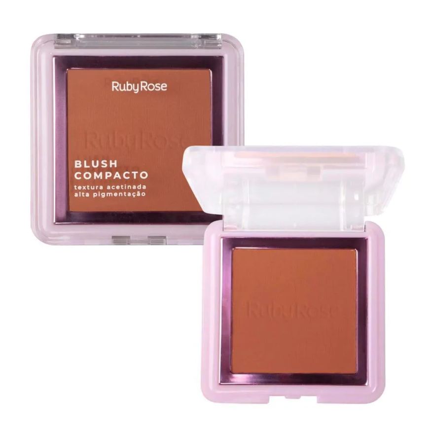 Ruby Rose Blush Compacto Textura Acetinada Bl30 7,3g