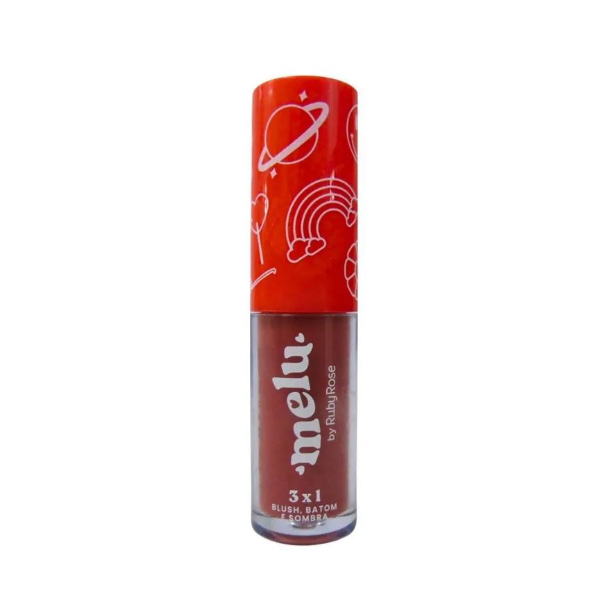 Ruby Rose Blush, Batom e Sombra 3x1 Melu By Honey 01 4,1ml