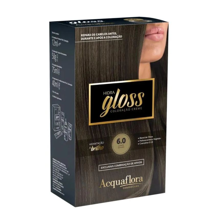 Acquaflora Coloração Creme Kit Hidra Gloss 6.0 Louro Escuro