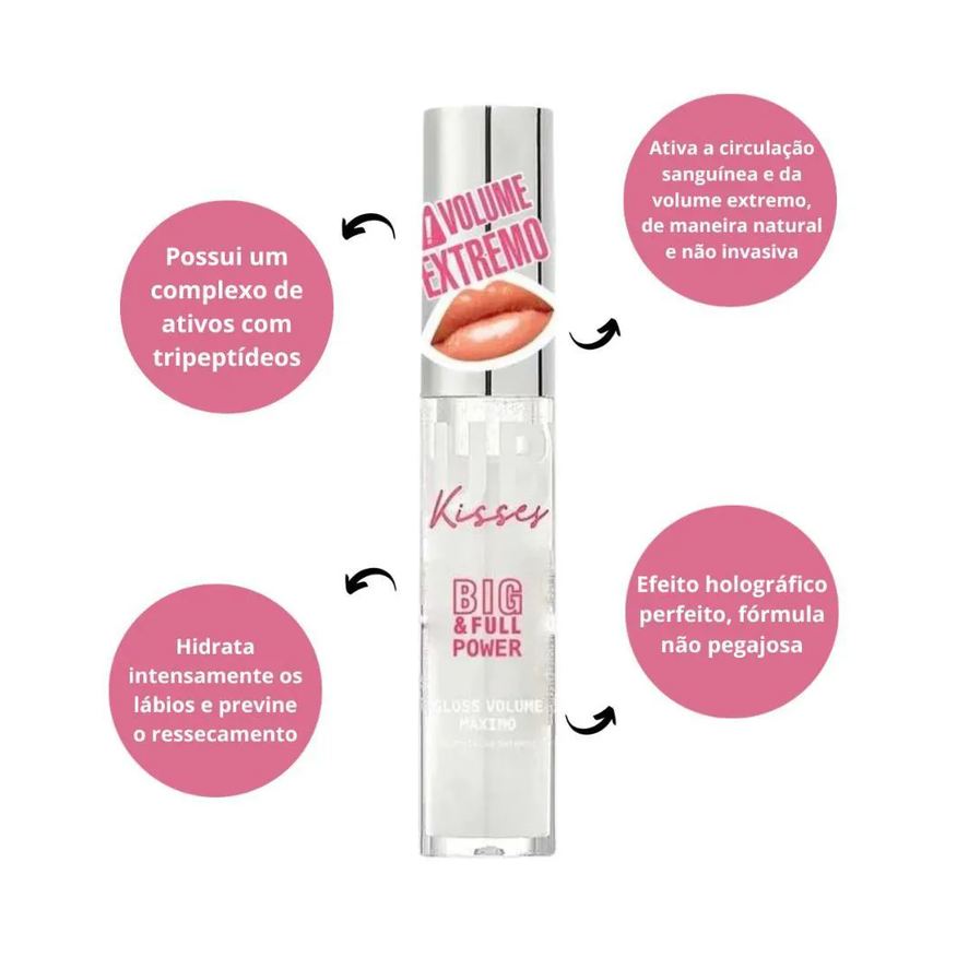 Volume Gloss Máximo Ruby Kisses Big e Full Power 4,5ml Rlpp02br