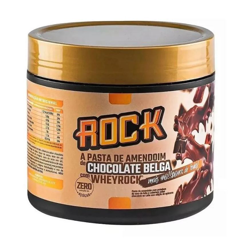Amend Pasta de Amendoim Whey Rock (600g) – Sabor: Chocolate Belga C/ Whey Rock
