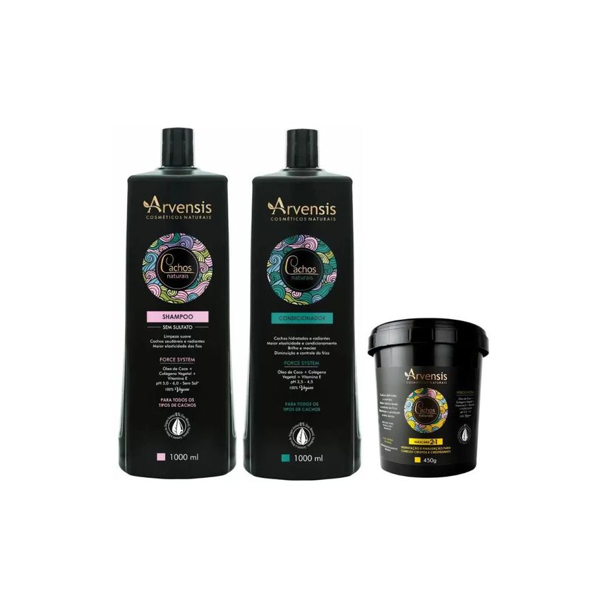 Arvensis Kit Shampoo 1L + Condicionador 1L + Máscara 2X1 450g