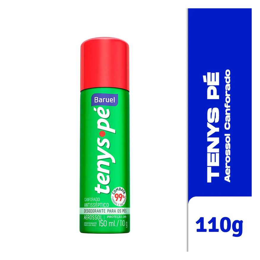 Tenys Pe Desodorante Para os Pés Tenys Pé Baruel Aerosol Canforado com 110g