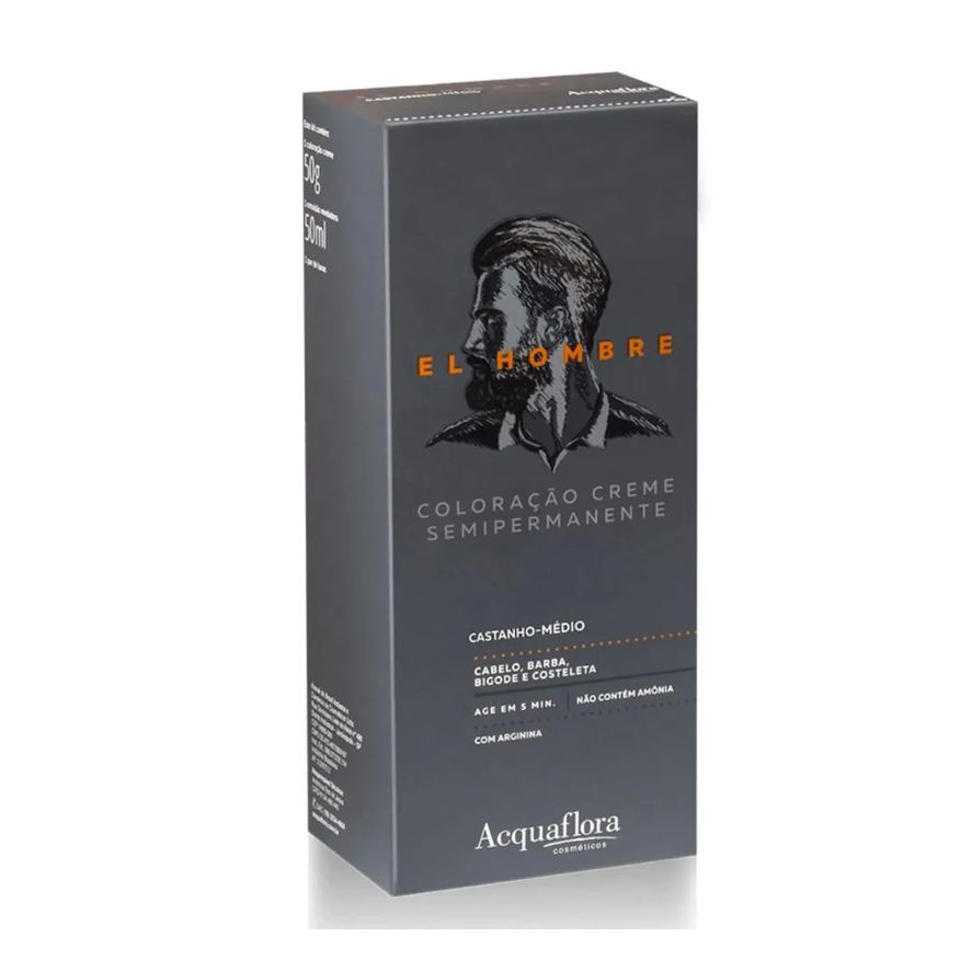 Acquaflora Kit Coloração Creme Semipermanente El Hombre Castanho-médio