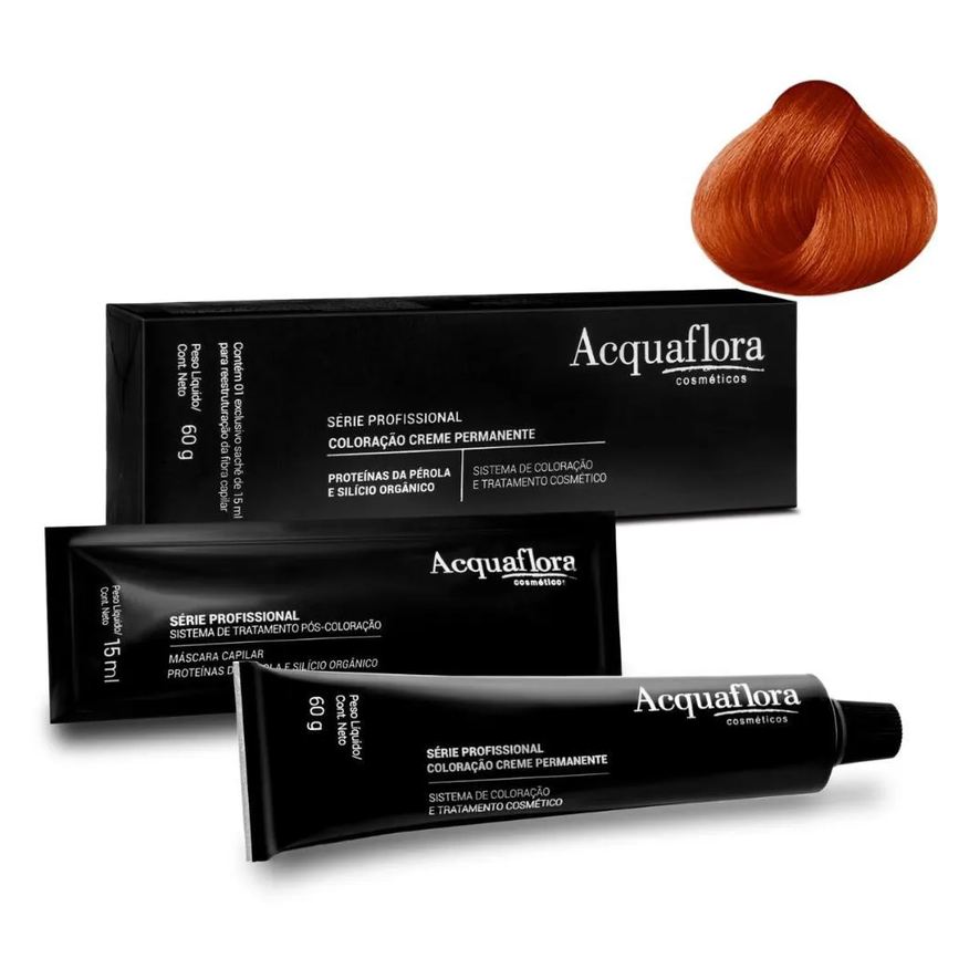 Acquaflora Coloração Creme Permanente 88.446 Louro Claro Cobre Intenso Avermelhado 60g