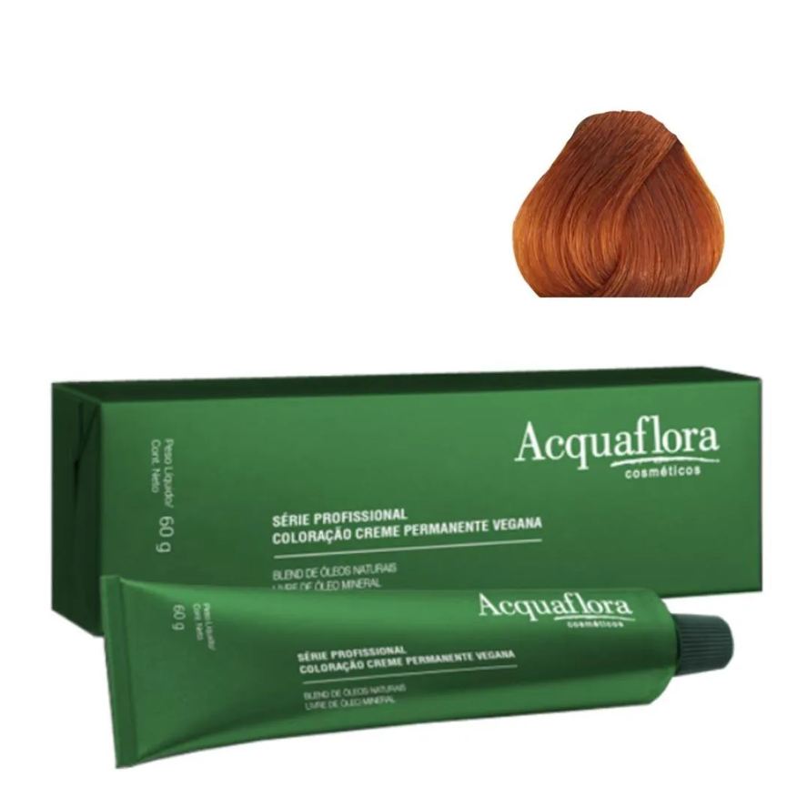 Acquaflora Coloração Creme Vegana 8.44 Louro Claro Cobre Intenso 60g