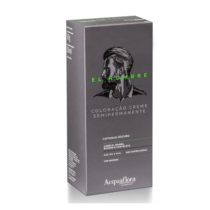Acquaflora Kit Coloração Creme Semipermanente El Hombre Castanho-escuro