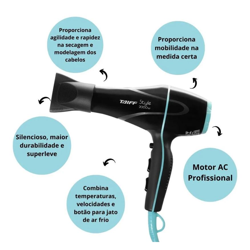 Taiff Secador Style Preto 2000w 127v