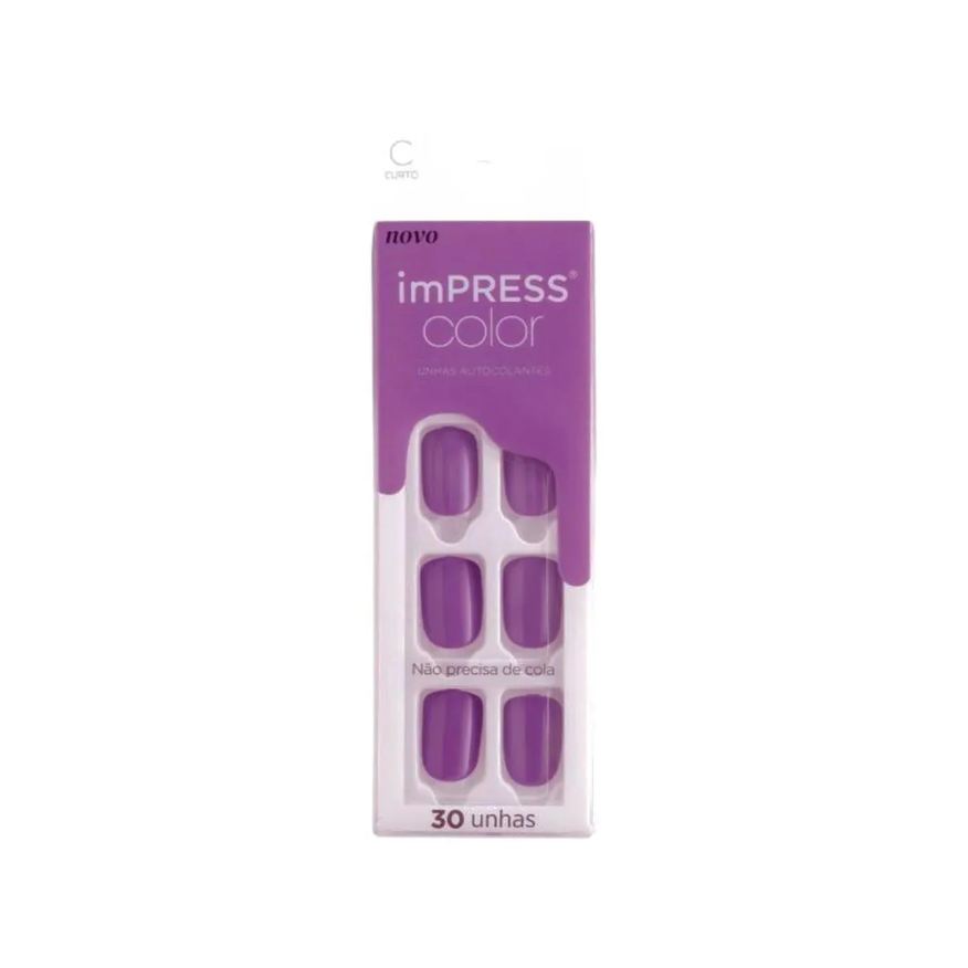 Kiss New York Unhas Autocolantes Kiss Ny Impress Curto Lilac Sky Imc26y2b