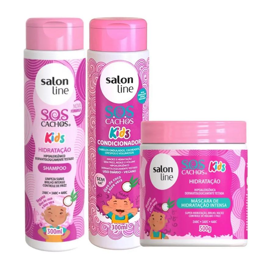 Salon Line Kit Sos Cachos Kids Hidratação C/3
