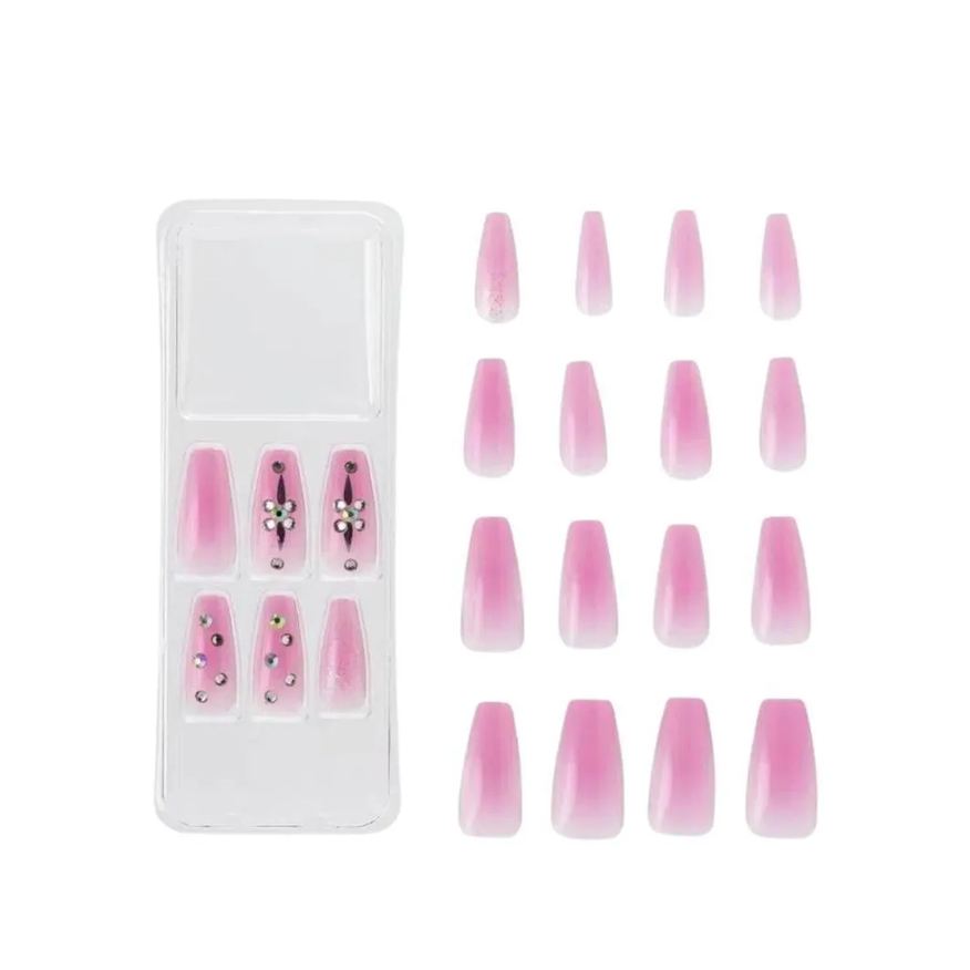Postiças Unhas Jelly Kiss New York Rosa It Girl Bailarina Longo