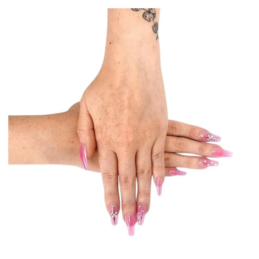 Postiças Unhas Jelly Kiss New York Rosa It Girl Bailarina Longo