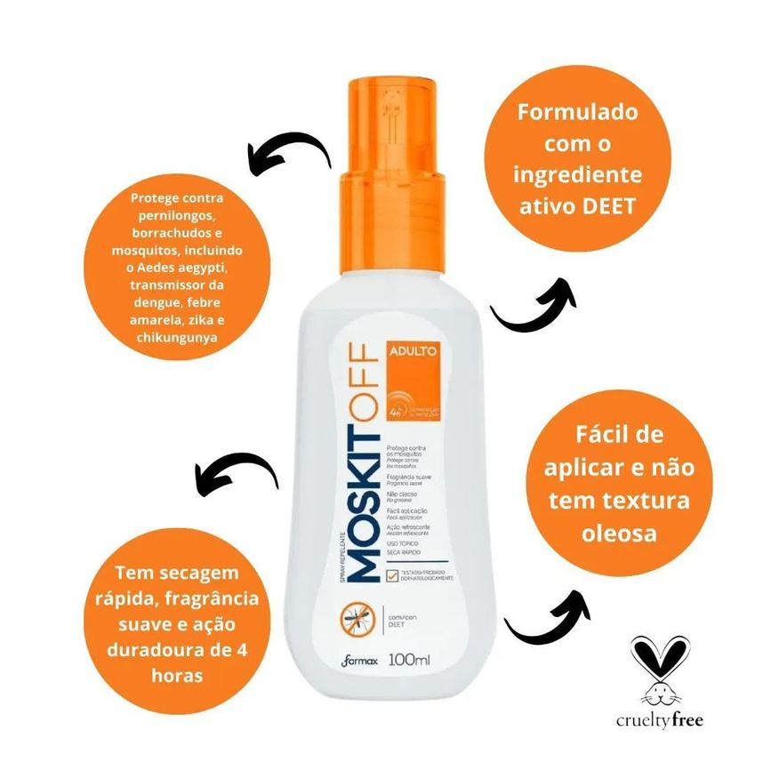Repelente Spray Farmax Moskitoff Adulto 100ml