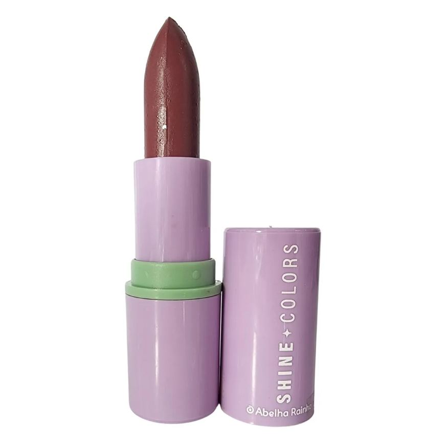 Abelha Rainha Batom Matte Aveludado Malva Chique Shine Colors 4g