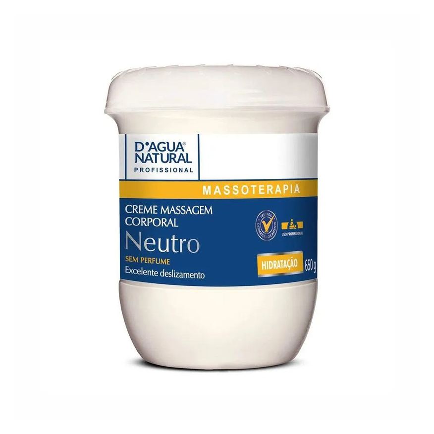 D'Agua Natural Creme Para Massagem Neutro 650g
