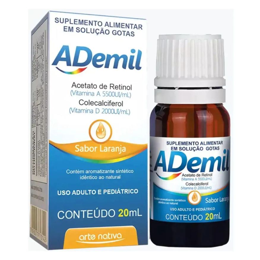 Arte Nativa Vitamina a 5500ui e D 200ui Ademil Gotas Sabor Laranja Adulto e Pediatrico