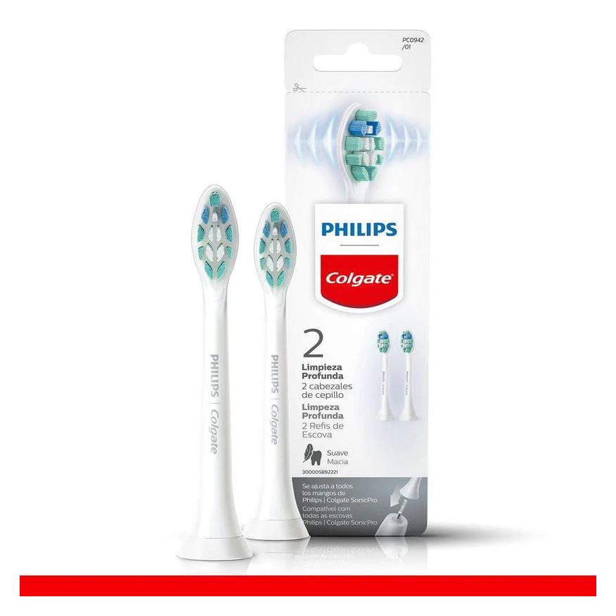 Colgate Refil Para Escova Elétrica Philips Sonicpro Limpeza Profunda Com 2 Unidades