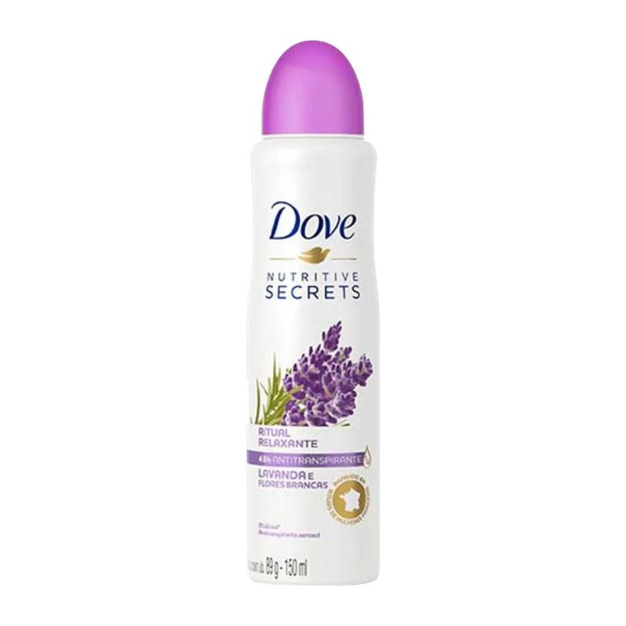 Dove Desodorante Antitranspirante Aerosol Nutritive Secrets Ritual Relaxante Lavanda e Flores Brancas Feminino 48h sem Álcool 250ml