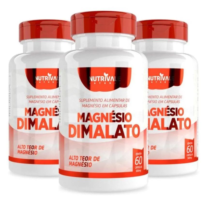 Nutrivale Kit 3 Magnésio Dimalato 60 cápsulas Incolor sem Sabor