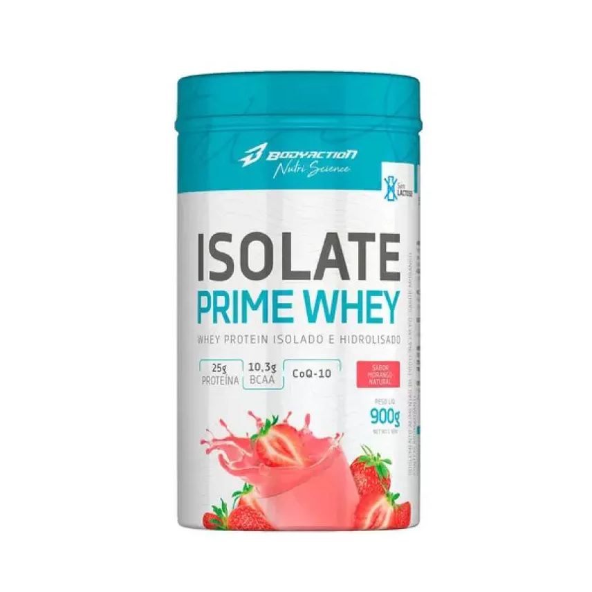 Clinic Mais Isolate Prime Whey Isolada Hidrolisada Bodyaction 900g Morango