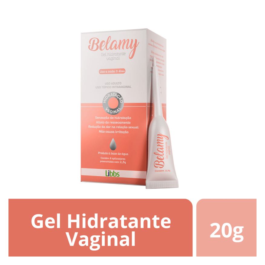 Gel Belamy Hidratante Vaginal Com 20g + 8 Aplicadores De 2,5g Cada