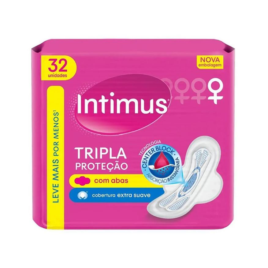 Intimus Abs Gel Tripla Proteção Suave C/ Abas C/ 32 unidades