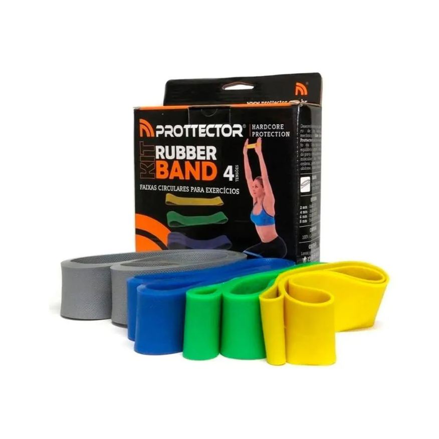 Prottector Kit Rubber Band 4 Tensões Mini Band Elástica