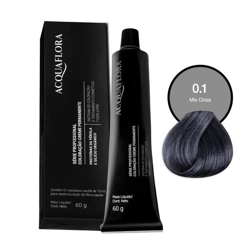 Acquaflora Coloração Creme Permanente 0.1 Mix Cinza 60g