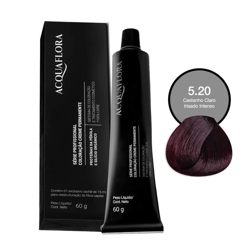 Acquaflora Coloração 5.20 Castanho Claro Irisado Intenso 60g